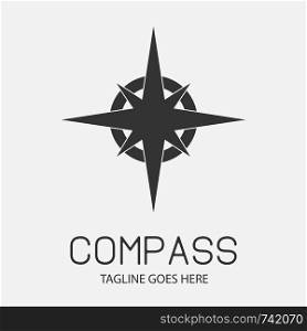 Compass icon. Compass with North, South, East and West indicated. Eps10