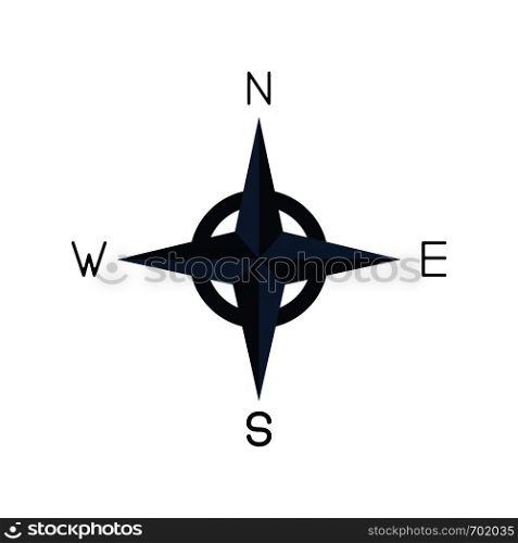 Compass icon. Compass with North, South, East and West indicated. Eps10. Compass icon. Compass with North, South, East and West indicated