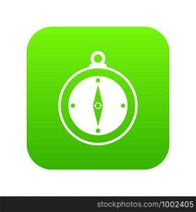 Compass icon digital green for any design isolated on white vector illustration. Compass icon digital green