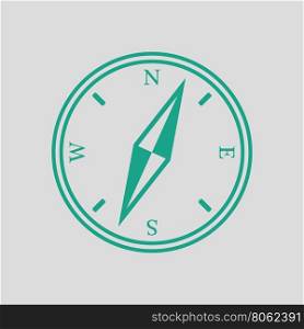 Compass icon. Gray background with green. Vector illustration.