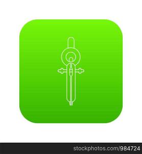 Compass icon green vector isolated on white background. Compass icon green vector