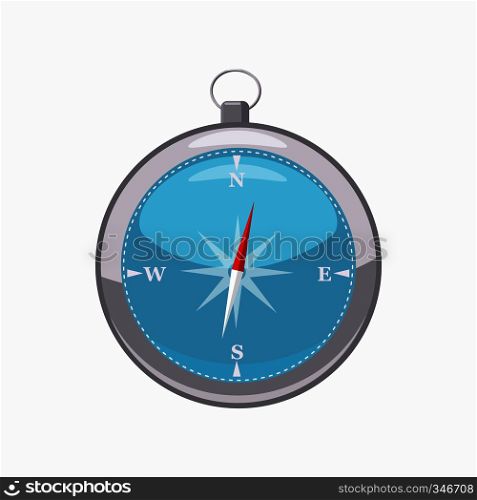 Compass icon in cartoon style isolated on white background. Compass icon, cartoon style