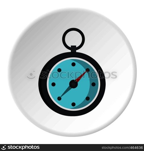 Compass icon in flat circle isolated vector illustration for web. Compass icon circle