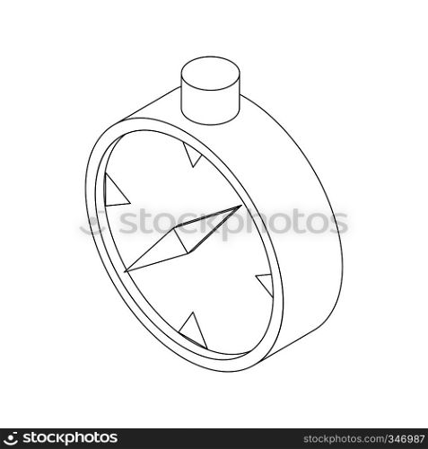 Compass icon in isometric 3d style on a white background. Compass icon, isometric 3d style