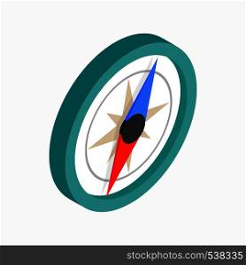 Compass icon in isometric 3d style on a white background. Compass icon, isometric 3d style