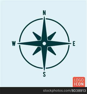 Compass icon isolated. Compass icon isolated. Wind rose symbol. Navigation symbol. Vector illustration