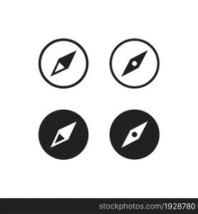 Compass icon. Map, web symbol. Travel arrow sign. Direction illustration in vector flat style.