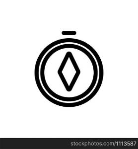 compass icon vector. A thin line sign. Isolated contour symbol illustration. compass icon vector. Isolated contour symbol illustration