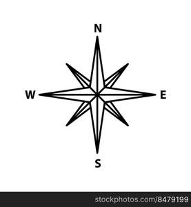 Compass icon vector logo design template flat style