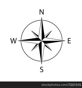 compass icon wind map north west vector illustration