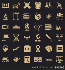 Compass icons set. Simple style of 36 compass vector icons for web for any design. Compass icons set, simple style