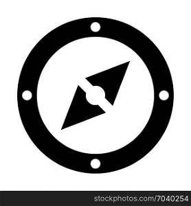 Compass instrument for direction, icon on isolated background