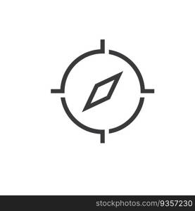 compass line icon vector concept design template web