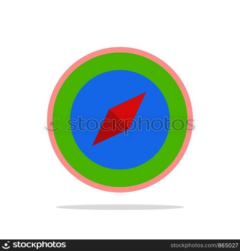 Compass, Location, Map Abstract Circle Background Flat color Icon