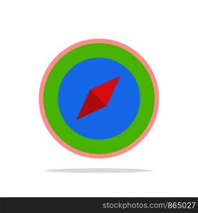 Compass, Location, Map Abstract Circle Background Flat color Icon