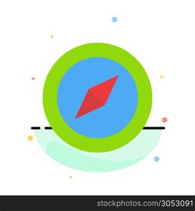 Compass, Location, Map Abstract Flat Color Icon Template