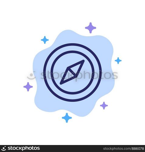 Compass, Location, Map Blue Icon on Abstract Cloud Background