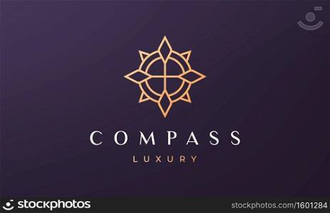 compass logo concept with modern and luxury style with gold color