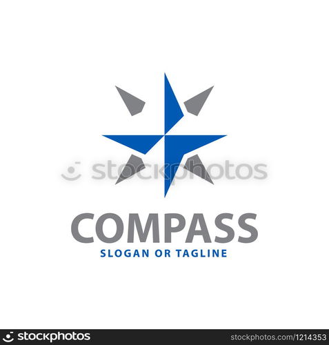 Compass logo design concept related to adventure, nautical, direction or travel