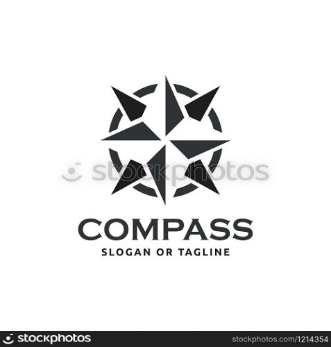 Compass logo design concept related to adventure, nautical, direction or travel