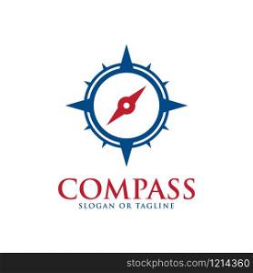 Compass logo design concept related to adventure, nautical, direction or travel