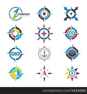 compass logo vector template illustration design
