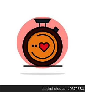 Compass, Love, Heart, Wedding Abstract Circle Background Flat color Icon