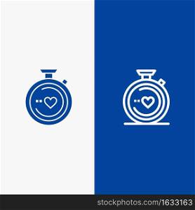 Compass, Love, Heart, Wedding Line and Glyph Solid icon Blue banner Line and Glyph Solid icon Blue banner
