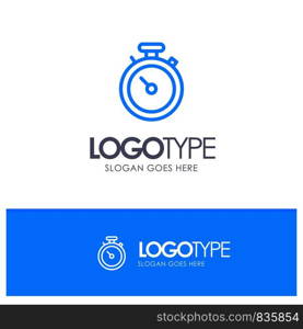 Compass, Map, Navigation, Pin Blue outLine Logo with place for tagline