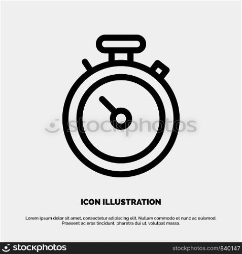 Compass, Map, Navigation, Pin Line Icon Vector