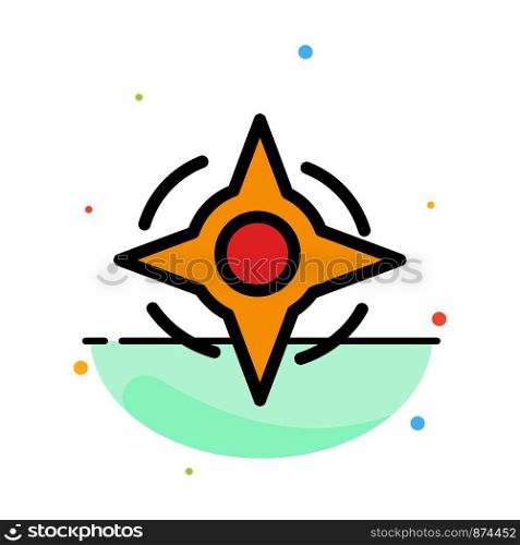 Compass, Navigation, Way Abstract Flat Color Icon Template