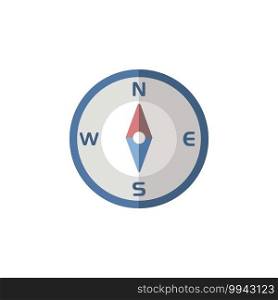 Compass north direction. Flat color icon. Isolated weather vector illustration