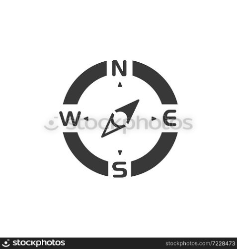 Compass. North east direction. Isolated icon. Weather and map glyph vector illustration