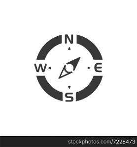 Compass. North east direction. Isolated icon. Weather and map glyph vector illustration