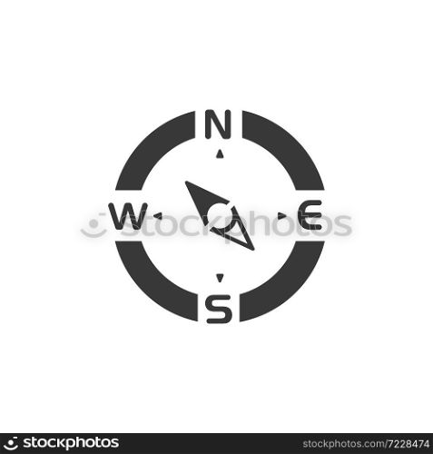 Compass. North west direction. Isolated icon. Weather and map glyph vector illustration