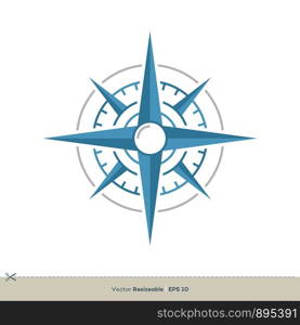 Compass Rose Icon Logo Template Illustration Design. Vector EPS 10.