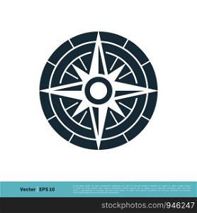 Compass Rose Icon Vector Logo Template Illustration Design. Vector EPS 10.