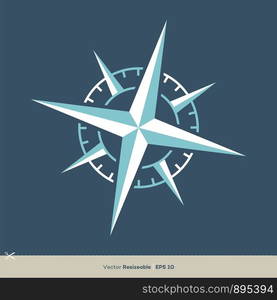 Compass Rose Logo Template Illustration Design. Vector EPS 10.