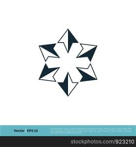 Compass Rose Star Ornamental Icon Vector Logo Template Illustration Design. Vector EPS 10.