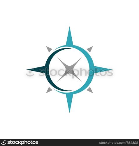 Compass Rose Swoosh Logo Template Illustration Design. Vector EPS 10.