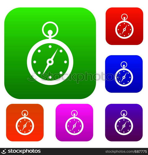 Compass set icon in different colors isolated vector illustration. Premium collection. Compass set collection