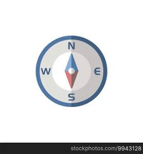 Compass south direction. Flat color icon. Isolated weather vector illustration
