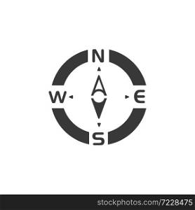 Compass. South direction. Isolated icon. Weather and map glyph vector illustration