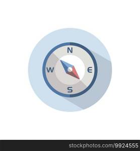 Compass south east direction. Flat color icon on a circle. Weather vector illustration