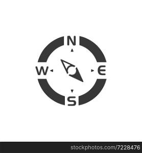 Compass. South east direction. Isolated icon. Weather and map glyph vector illustration
