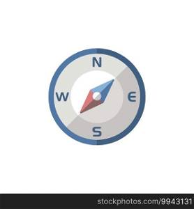Compass south west direction. Flat color icon. Isolated weather vector illustration