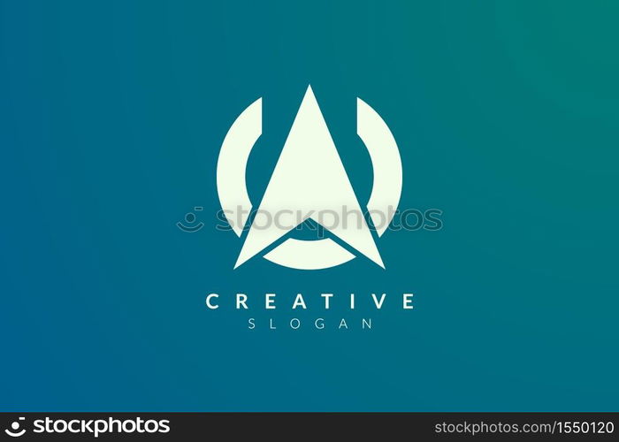 Compass. The logo design is a blend of circles with the direction of the arrow. Minimalist and modern vector illustration design suitable for business and brands