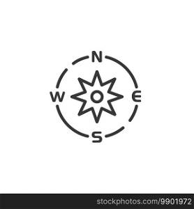Compass thin line icon. Isolated outline weather vector illustration