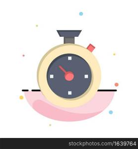 Compass, Timer, Time, Hotel Abstract Flat Color Icon Template