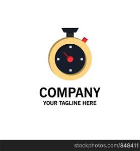 Compass, Timer, Time, Hotel Business Logo Template. Flat Color